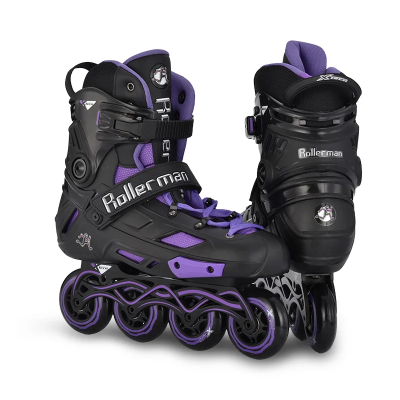 Wholesale Flashing 4 wheel Safe Roller Shoes Professional Slalom Freestyle Inline Speed Inline Roller Skate