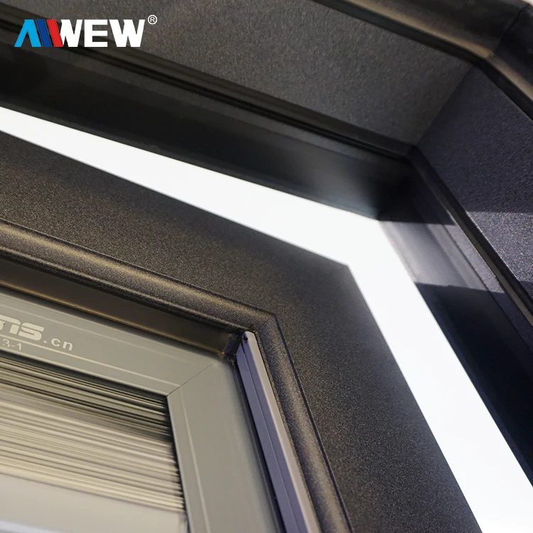 Alwew factory customized thermal break blind inside double glass aluminum window french casement windows aluminium casement wind