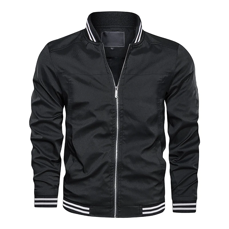 New Fashion Wholesale Polit Jackets Waterproof Lightweight Striped Bomber Coats For Men