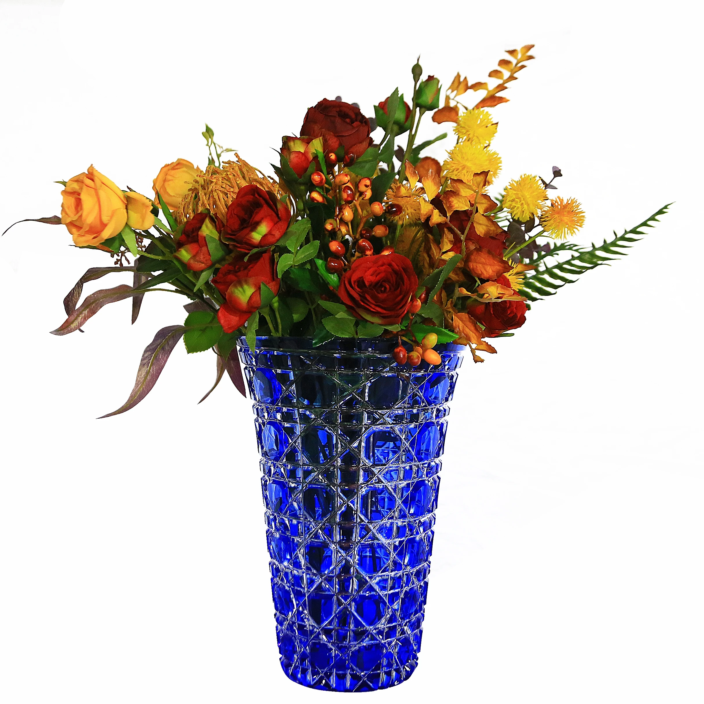 New designed luxury European style high grade crystal round flower vase for home decoration wedding hotel or party