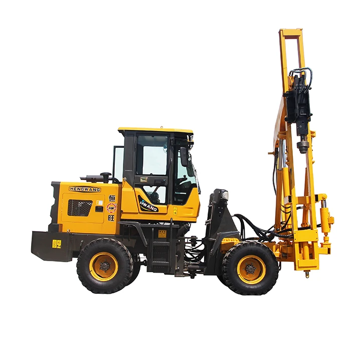 Highway guardrail fence post installation pile driver for load type