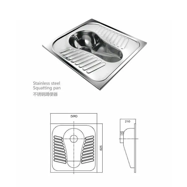 
Singapore squatting toilet 304 stainless steel urinal silver toilet squatting 