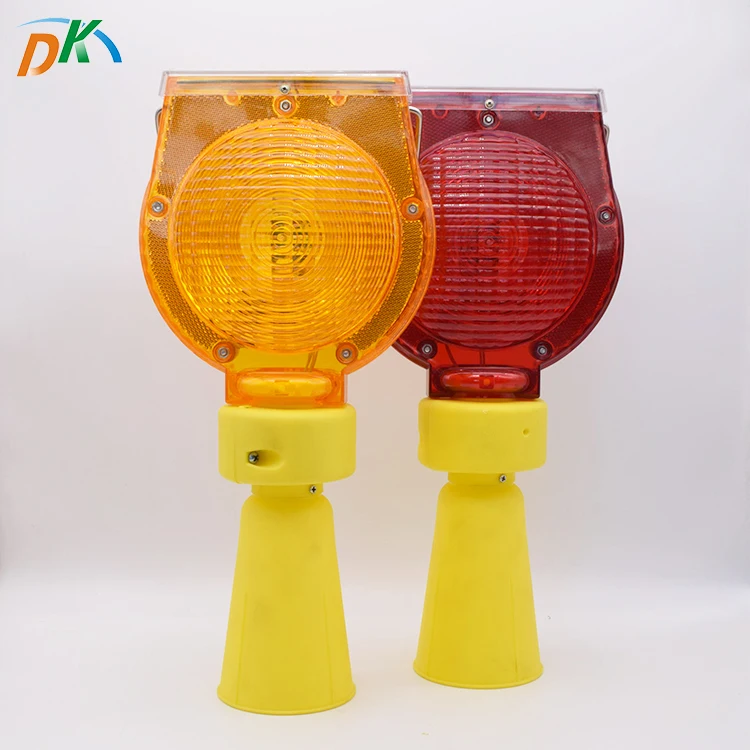 DK Solar Signal Blinker Led Warning Barrier Light For Traffic Cone