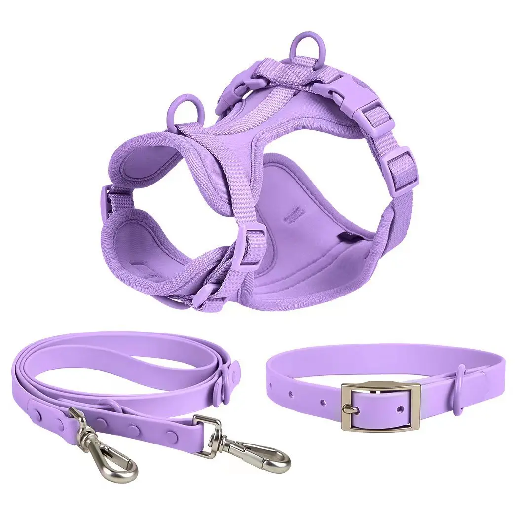 2022 Hot Selling Factory Wholesale Soft Dog Harness Set With Pvc Hunting Dog Collar Waterproof Leash