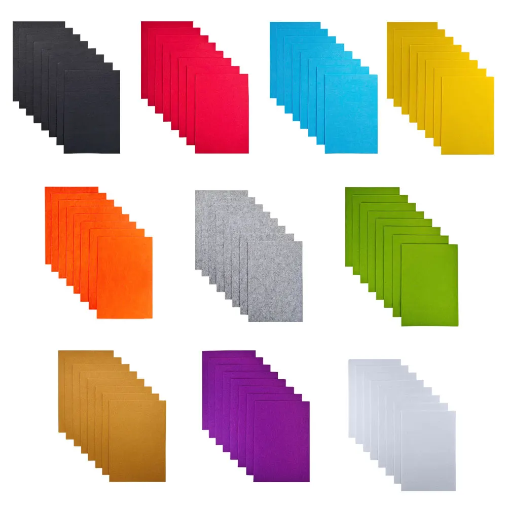 2mm thick stiff felt sheets for crafts toy home decorations with 10pcs pack with factory BSCI audit