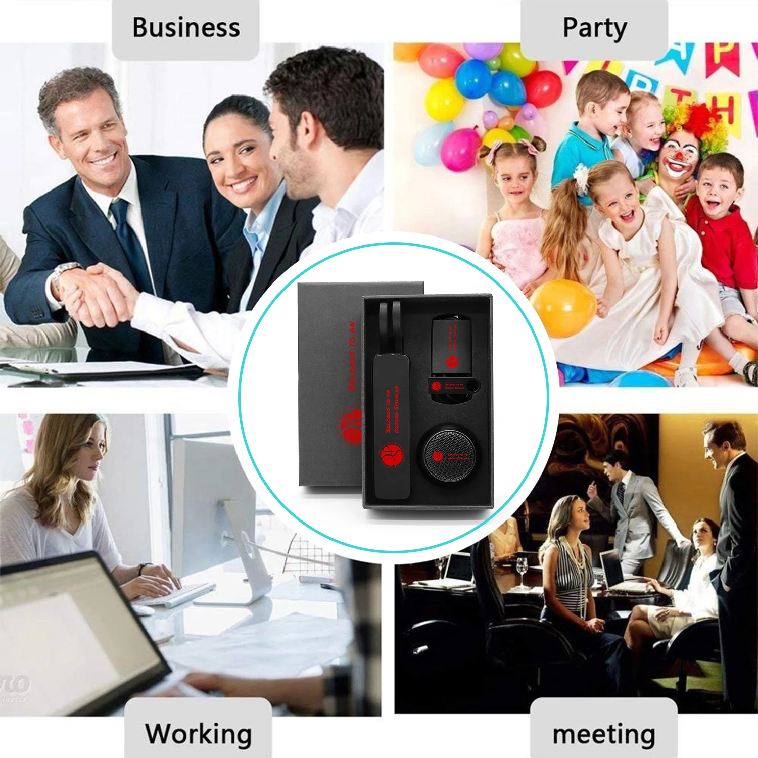 2024 Giftset GS020 3in1 built with cable powerbank with flashlight holder usbdrive mini bluetoothspeaker lanyard for annual gift