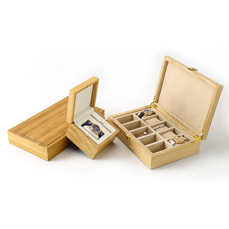 DIGI бамбуковый деревянный футляр для ювелирных изделий, коробки, браслет, часы, витрина, футляр для ювелирных изделий