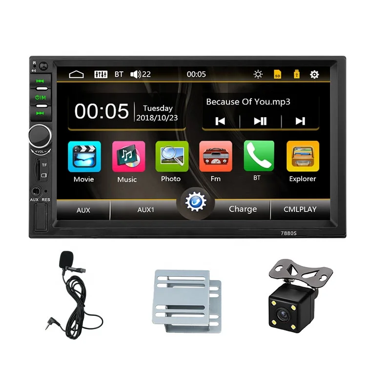 2 DIN 7' Inch LCD Touch Screen 7880S Car Radio Player Support car video Hands Free 1080P Movie Rear View Camera
