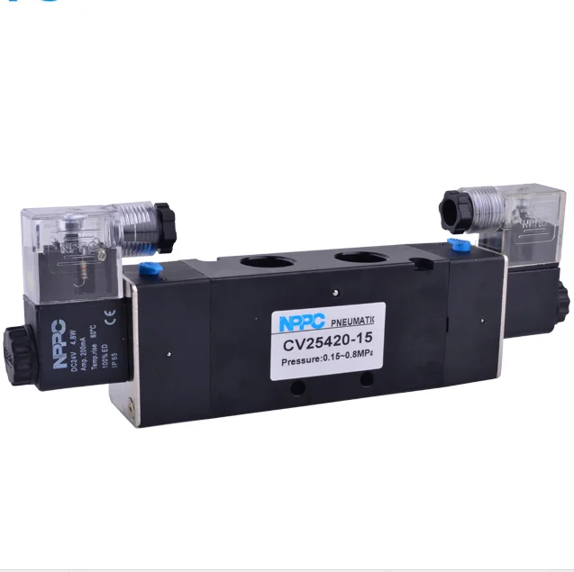 4V420-15  CV series double head solenoid valves Good Quality 5/2 Way Pneumatic Alloy Air solenoid valves supplier CV25420-15
