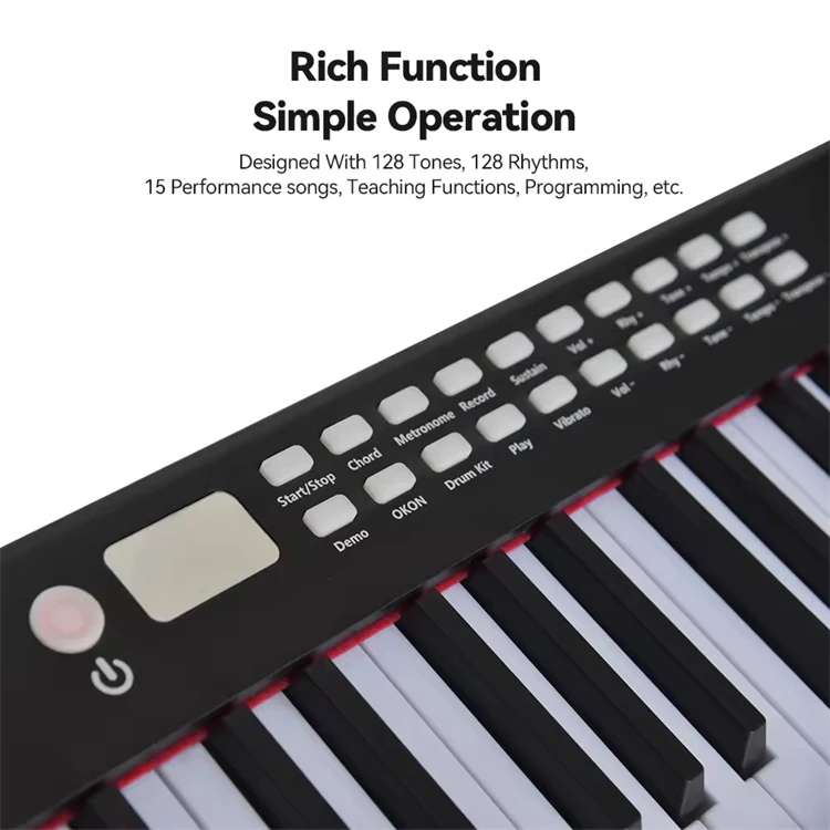 The newest Portable Digital Piano 88 Key Piano Electronic Piano 128 tones 128 rhythms with double speakers on the side