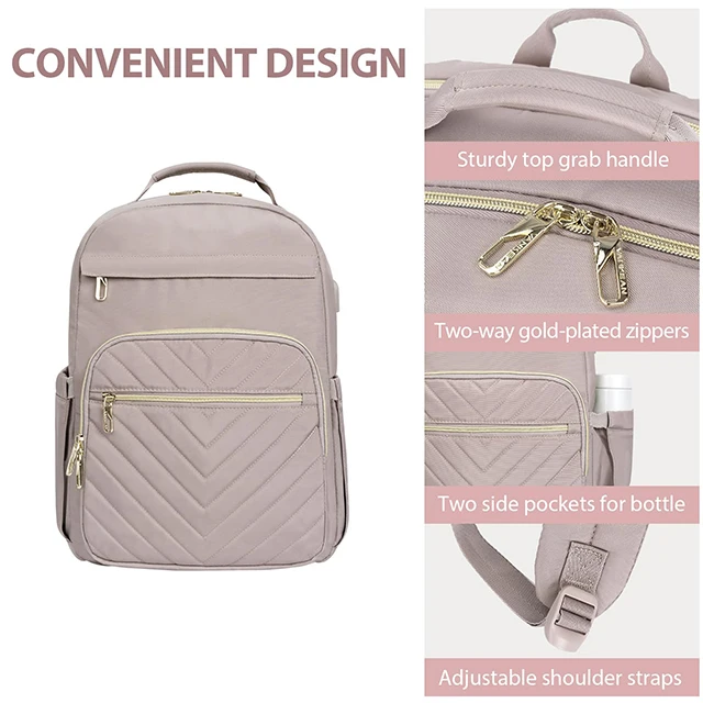 BSCI Custom  17 Inch Laptop Backpack for Women Men Fashion Computer Work Bag Large Capacity Waterproof with USB Port