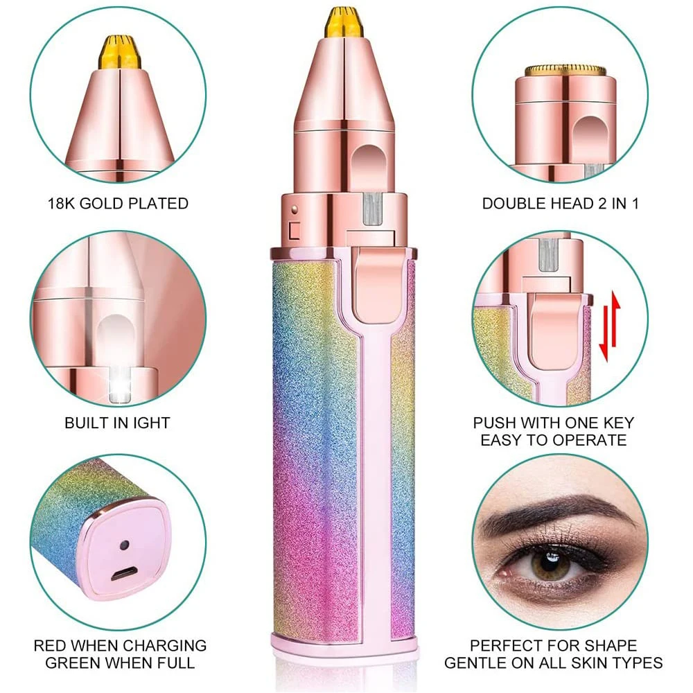 22 Epilation Machine Lady Body Leg Arm Face Painless Hair Removal Epilator 2 In 1 For Women