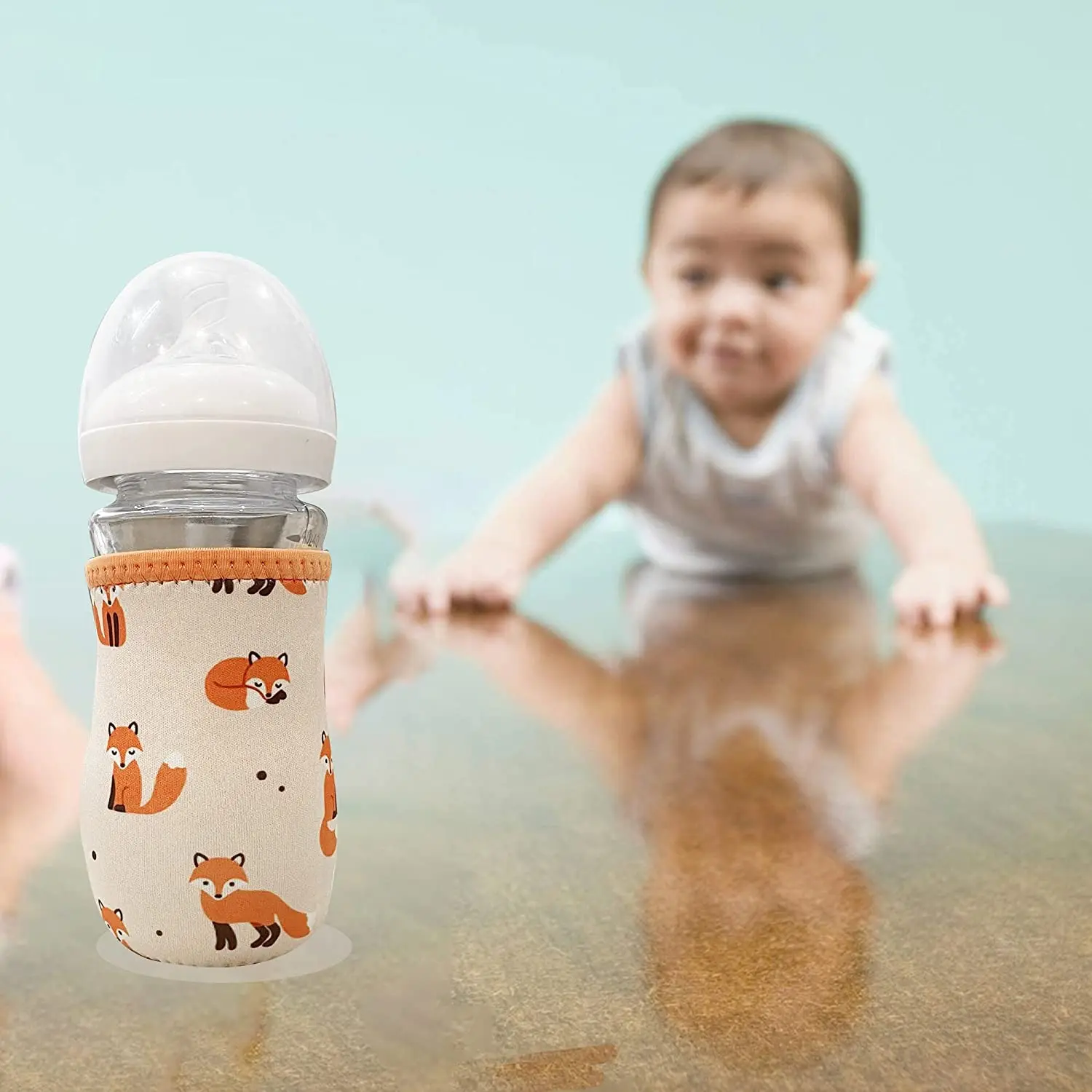 Custom Adjustable Sleeves Milk Glass Bottles Neoprene Baby Bottle Warmer for Baby Kid