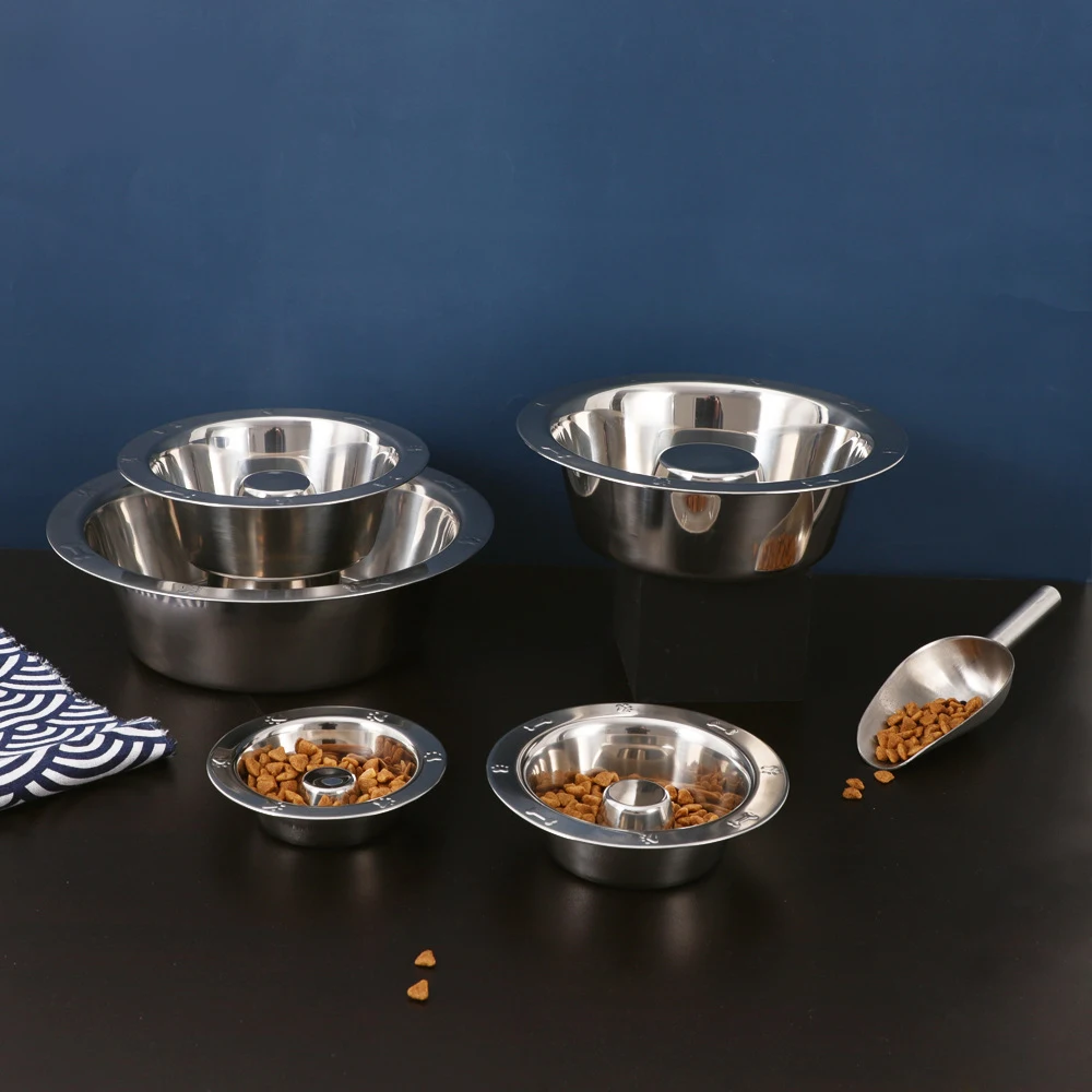 
Dishwasher Safe Standard Bowls Fit Elevated Feeders Stainless Steel Slow Feed Bowl 