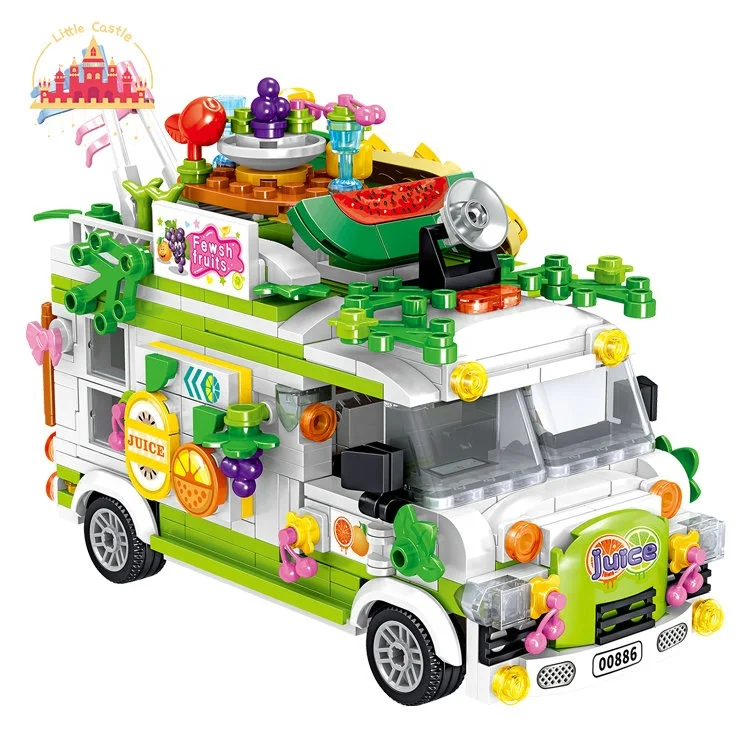 Funny Early Educational Block Bricks Toy Plastic Fruit Cart Toy for Toddler SL03B006