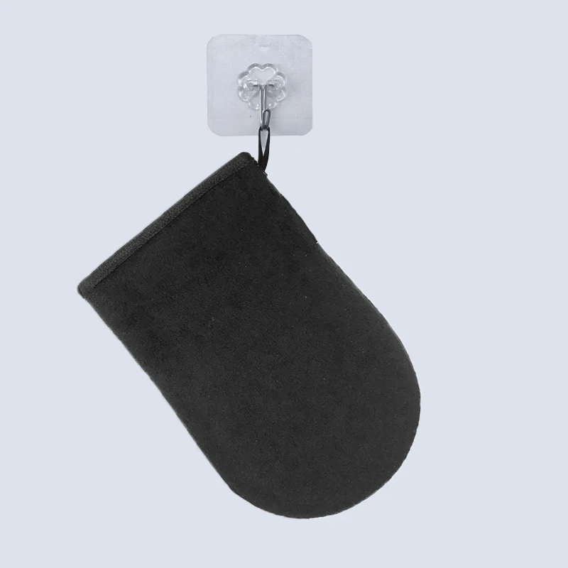 Black Soft Velvet Self Tanning Mitt Washable Self Tanner Applicator Mitt Use with Tanning Lotions Mousse Sprays