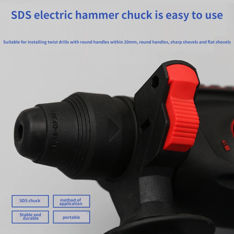 Brushless impact Lithium-Ion rotary hammer Rechargeable power hammer for 20V 22MM 1400R/Min  Cordless battery hammer