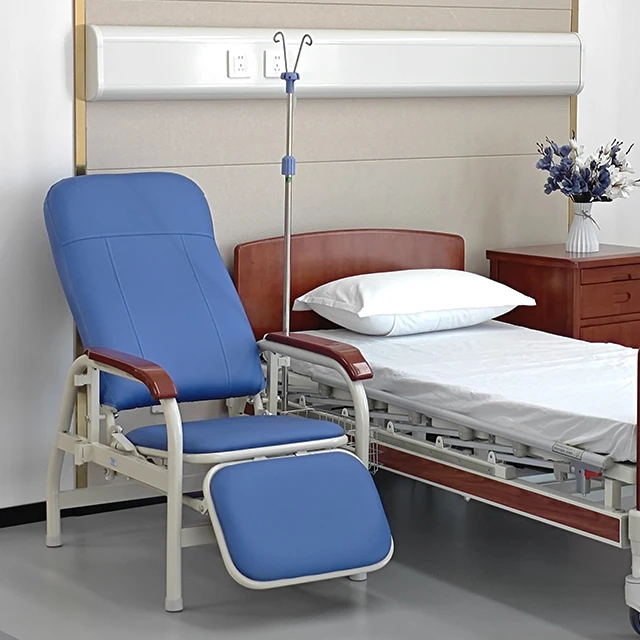 HaoHan Factory  2025 new 060 Wholesale Hospital Patient Transfusion Medical Recliner Chair Infusion Chair With IV Pole