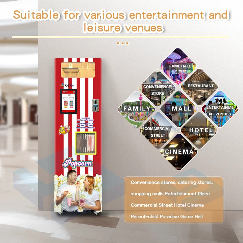 Guangzhou Factory Intelligent Self Service Automatic Commercial Popcorn Machine Price Popcorn Machine For Movie Theater