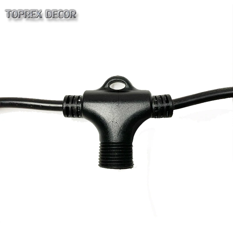 TOPREX DECOR 1m Power Cord with 10pcs T-Shaped Splitter Connector for Toprex Curtain String Lights Extension Cords