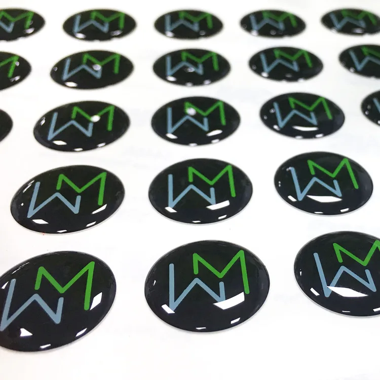 Custom OEM Design Brand Name Dome Stickers Epoxy Resin 3d Logo Pvc Clear Dome Epoxy Sticker transparent dome sticker