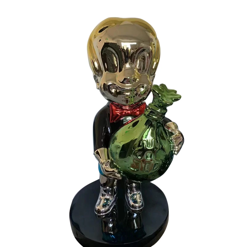 Factory hot selling cartoon Popeye statuindoor Decorative Fiberglass Monopoly Monopoly Sculptures Fiberglass Monopoly Statue