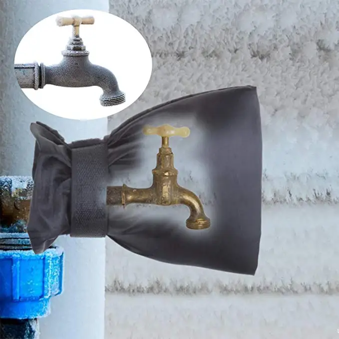 Winter Waterproof Outdoor Freeze Protection Sock Outside Garden Faucet Black Reusable Tap Protector Faucet Cover
