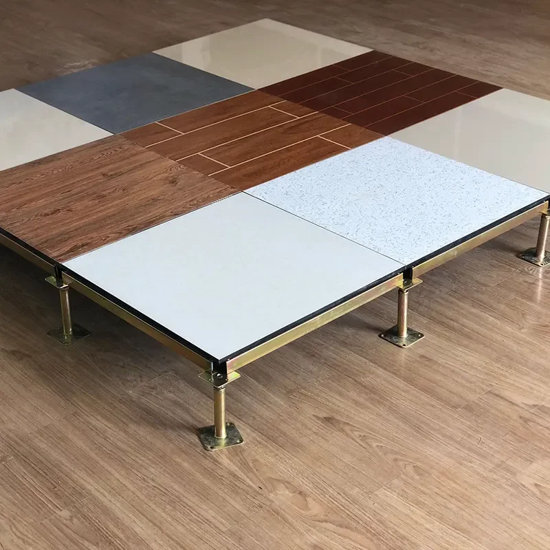 Anti-static raised floor with tile surface