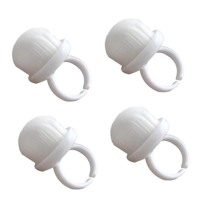 New Design Pink White Brown Ring Shape Nail Dust Brush Nylon Hair Manicure Dust Remover Brush Ring Nail Dust Cleaning Brush