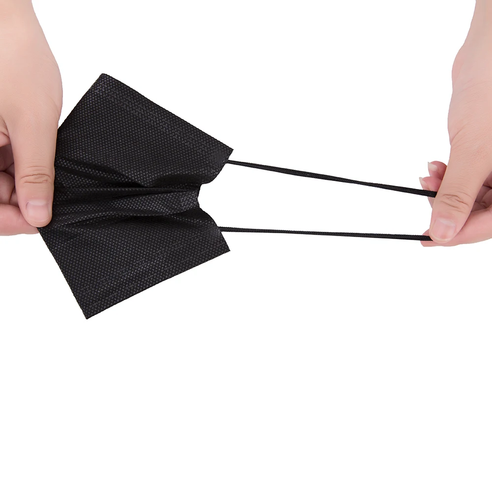 Haixin Health disposable 3 ply black medical masks nonwoven dust mask with ISO certification
