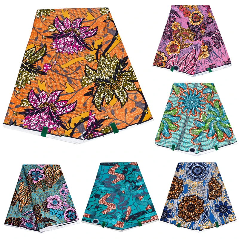 100% Cotton Africa Ankara Wax Printed Batik Kente Fabric Guaranteed Real Wax Fabric For Party Dress Sewing