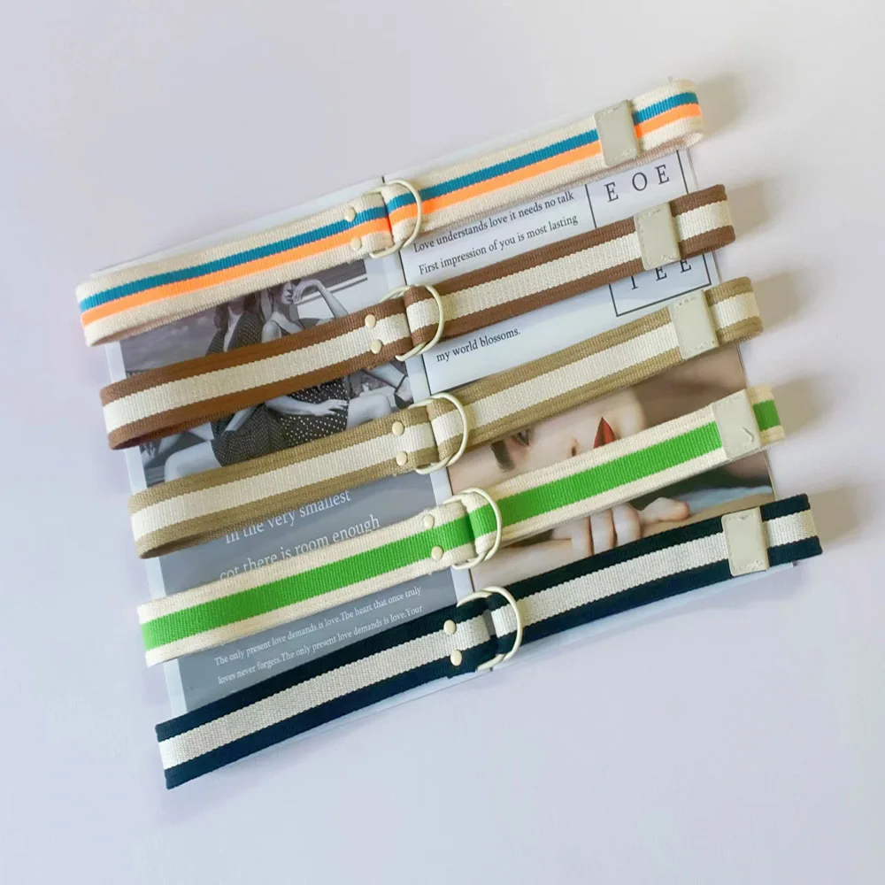 High Quality vitality Canvas belt for men/women Alloy Double ring buckle Non-porous Design Korean simplicity waist belt