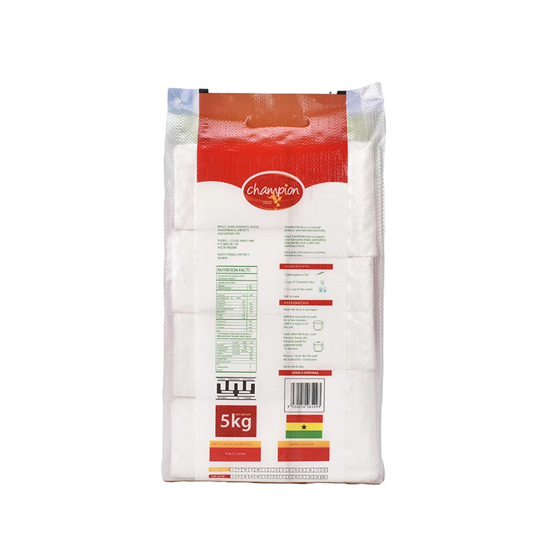 Factory Wholesale Custom Printed Food Grade Rice Packaging Bag 5kg