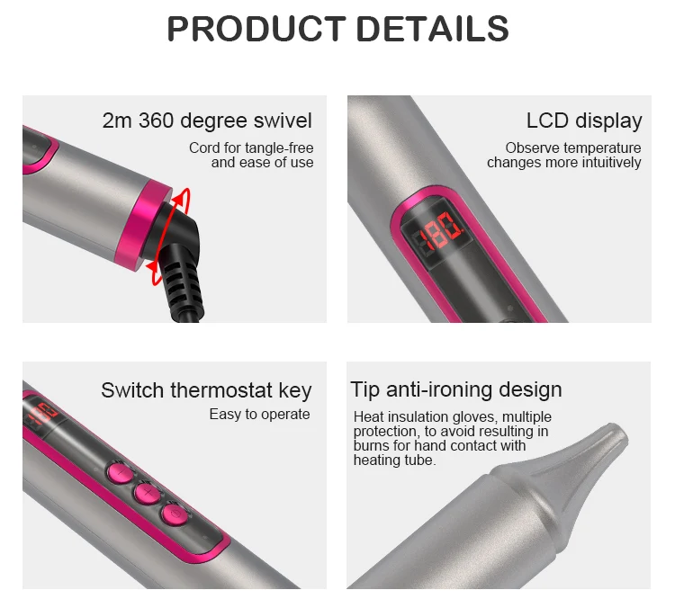 Professional 5 in 1 Hair Styler Tools Interchangeable Curling Iron Hair Salon Equipment  Hot Comb Curling and Styling wand