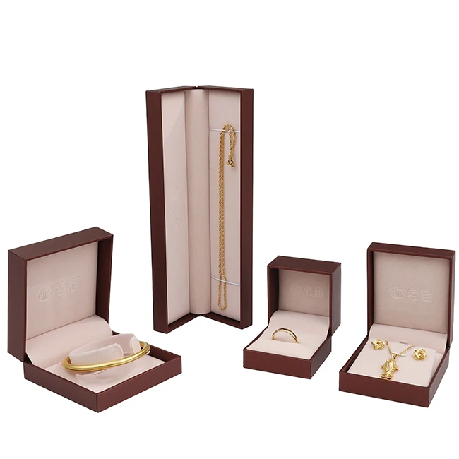 Shenzhen Bulk Jewelry Show Square Packaging Brown Gift Earring Holder Box Sparkle Organizer Flip Window Jewellery Display Set