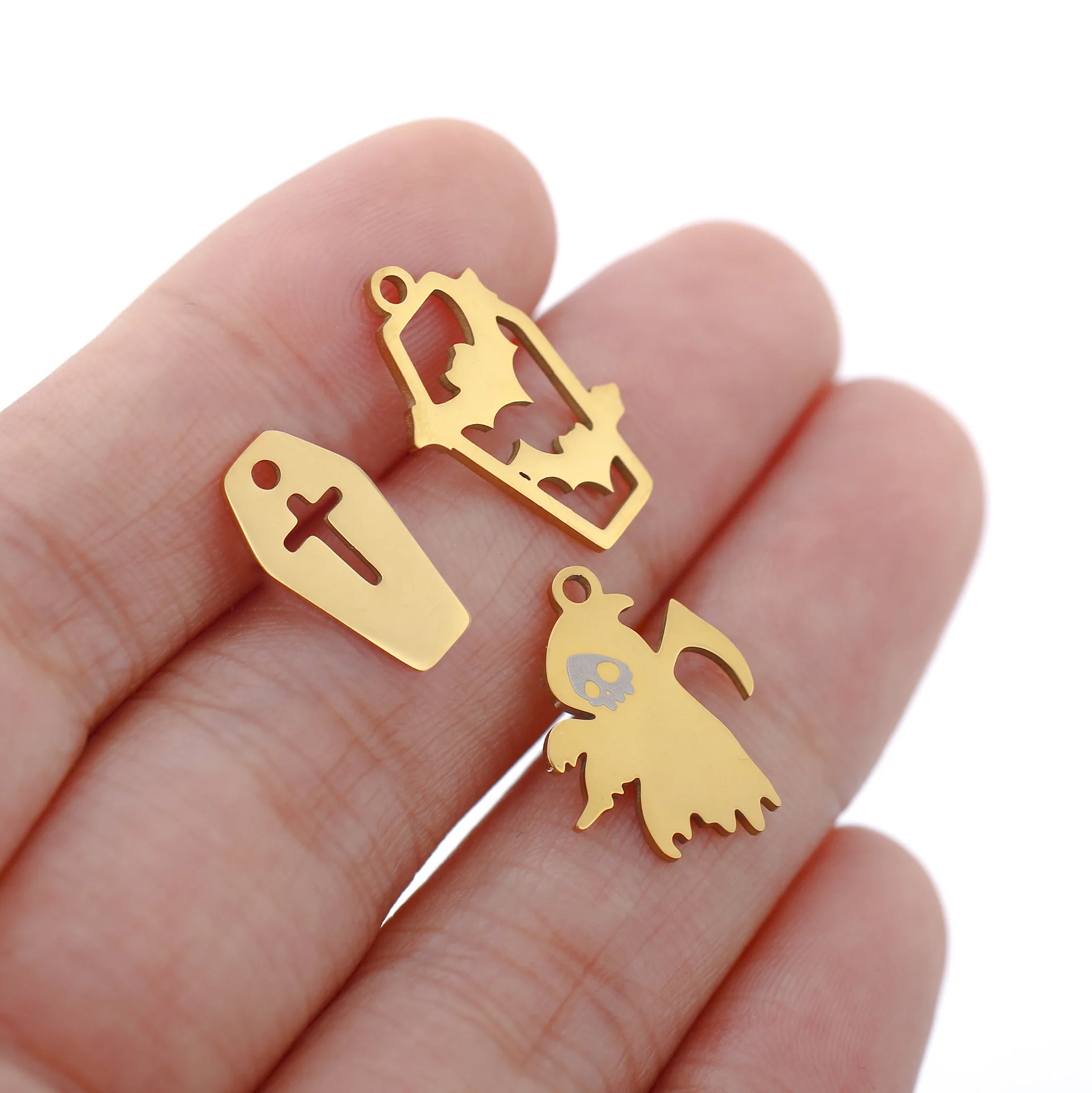 Stainless steel jewelry pendant Halloween ghost bat spider pendant handmade jewelry DY accessories