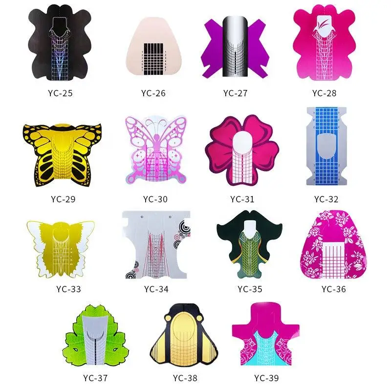 Customizable Paper Nail Form Roll Extension 500 Pcs Nail Gel Tip Forms Paper PVC Sticker Acrylic UV Gel Nail Extension