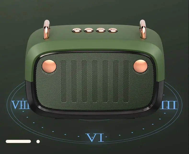 Portable Mini Retro Wireless BT Speaker With FM Radio 3D Stereo HiFi Sound Speakers Support TF Card