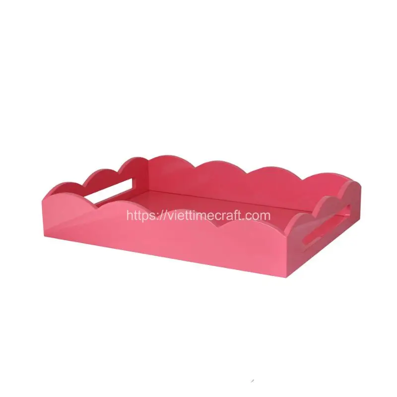 Rectangle Lacquer Tray Serving Food Decorative Tray Colorful From Vietnam Handicraft Wholesale