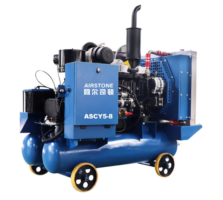 Hot sale 185 CFM Low Maintenance Direct Driven Mining industry diesel screw Mobile air compressor