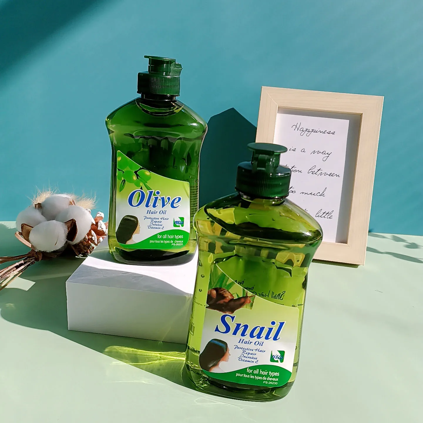 Wholesale Private Label Natural Smooth Hair Oil Shiny Repair Care Growth Olive Hair Oil Snail Hair Oil