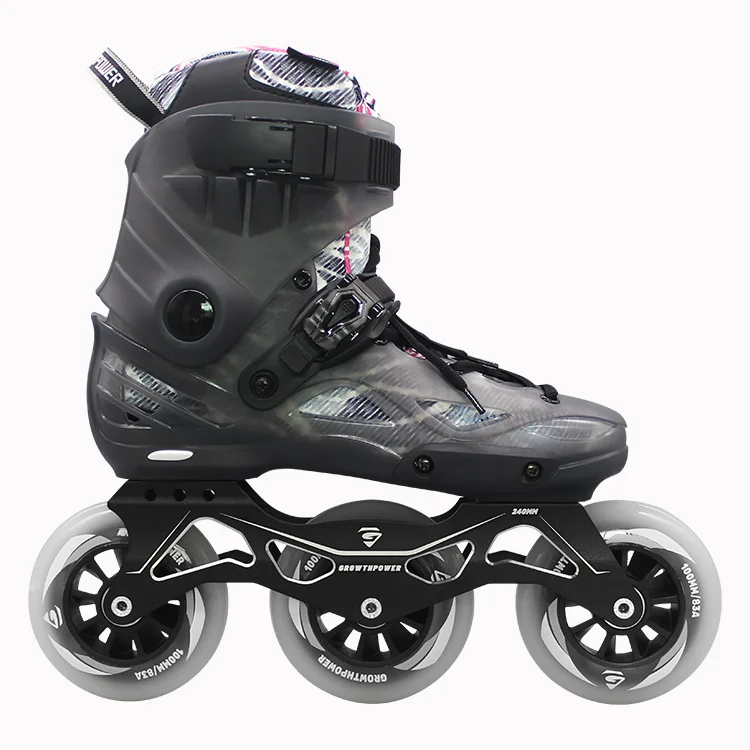 Professional Adjustable Flash Wheel Inline Roller Skates For Children For Adults With 3 Big 100Mm Wheels