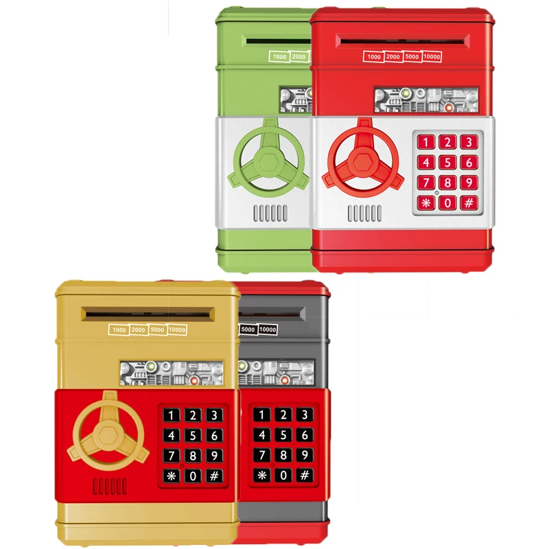 ATM Mini Password Money Box Electronic Piggy Bank Safety Chewing Cash Coins Saving Box Automatic Deposit Banknote Kids Gift