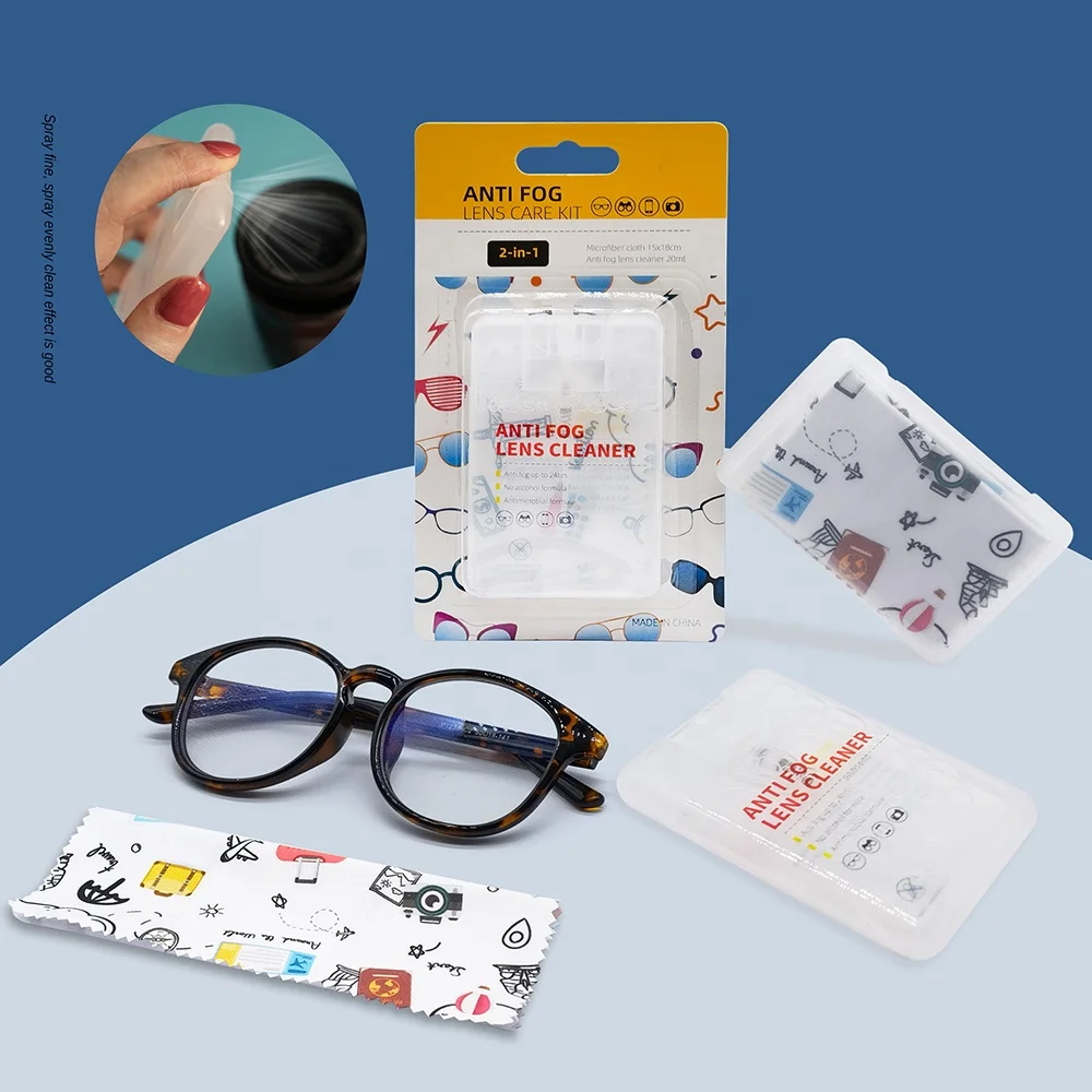 Luxury Custom Logo Eyewear Accessories 220G No.1 Microfiber Cloth Lens Cleaner Eyeglasses Cleaning Kit Spray Bottle For Glasses