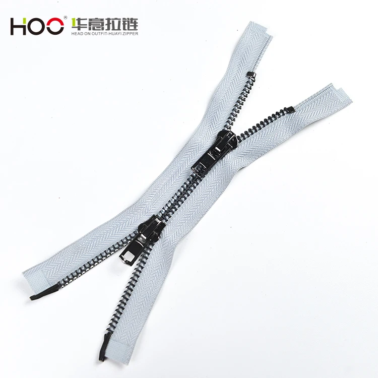 Wholesale High Quality Custom Metal Zipper3# 5# Double open Metal Zipper for Clothing Bags