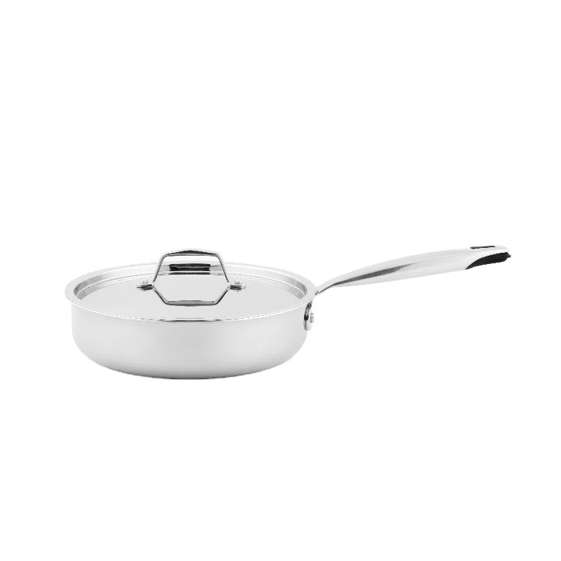 Stambe design stainless steel pan 24 cm 3 ply saute pan casting handle wok pan with lid