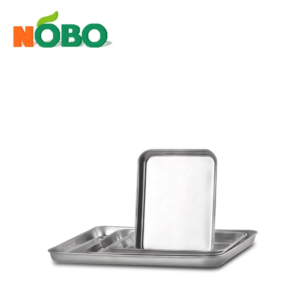 Bulk japanese stainless steel tray custom fruit bbq metal serving trays wholesale for restaurant