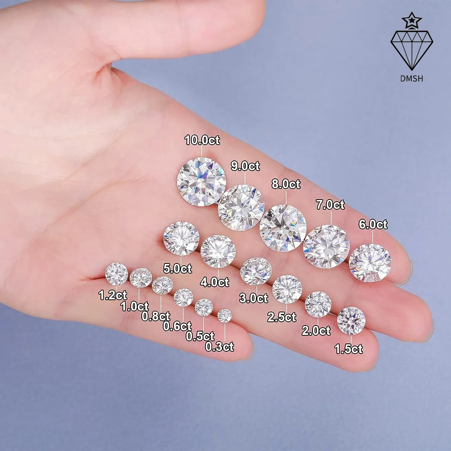 DMSH IGI Certificate 0.5-2.0 Carat D VS1 VVS1 CVD HPHT Diamond Lab Diamond