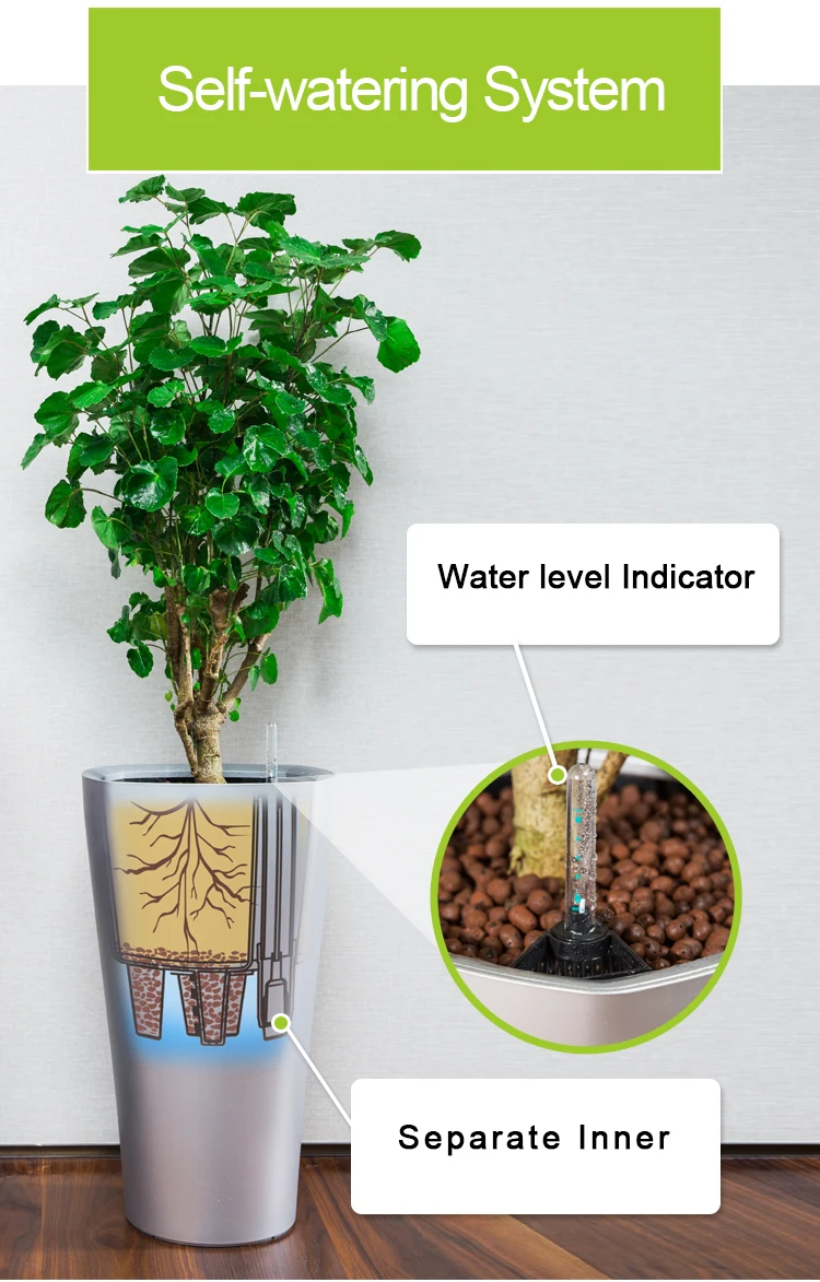 2021 self watering plastic garden pots large flower pots for large plant