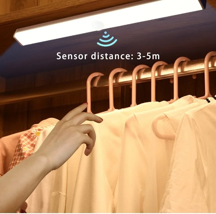 Magnetic Motion Sensor Cabinet Lights Counter Closet Kitchen Cupboard Night Lights Wireless USB Rechargeable Light